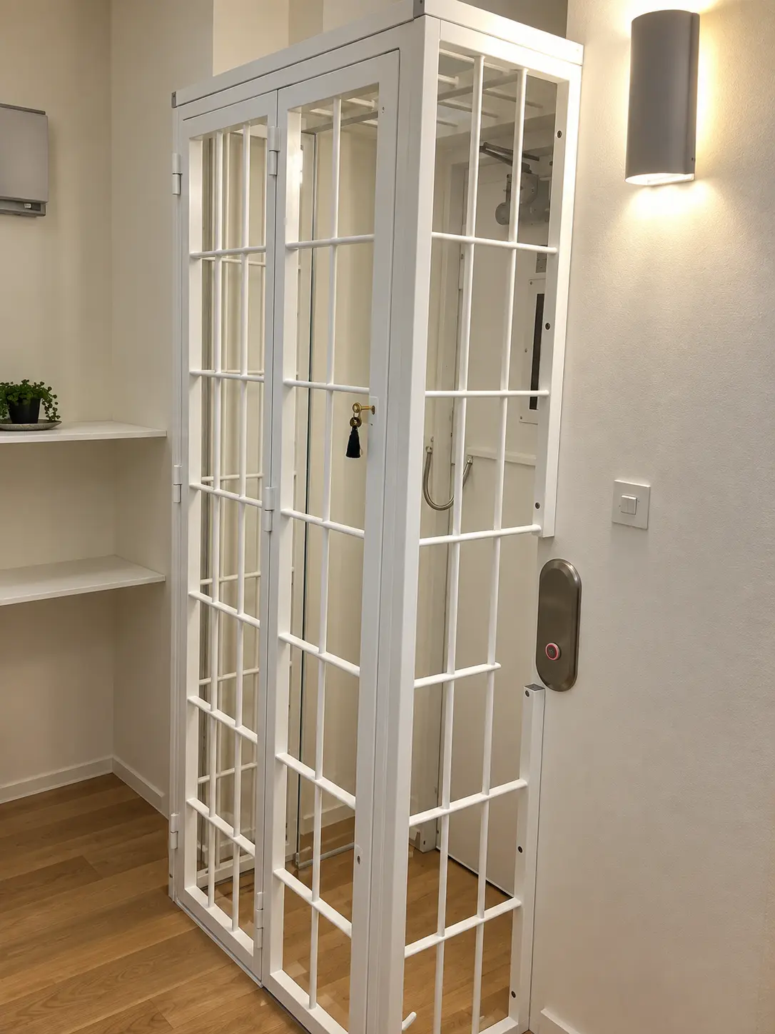 Gallerdörr som inbrottsskydd för lägenhet i Stockholm